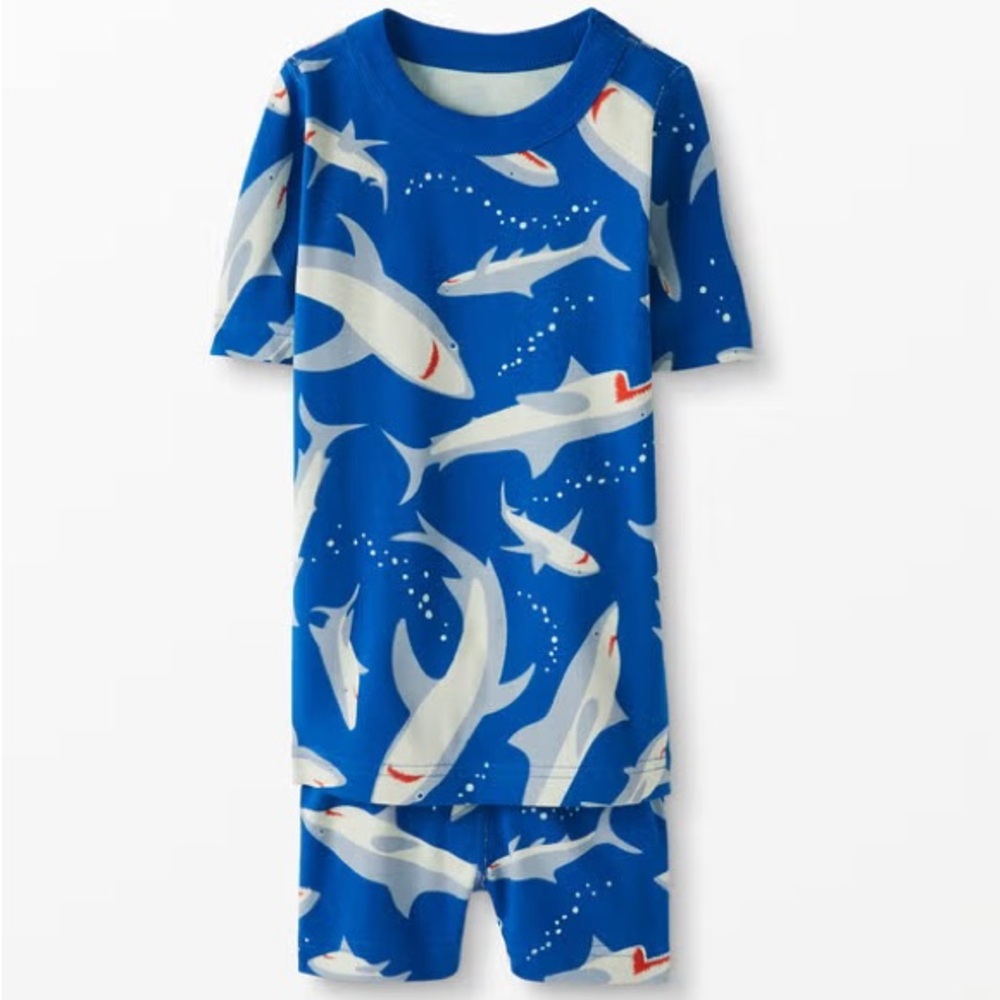 Hannah Andersson Shark Short John PJ Set size 8
